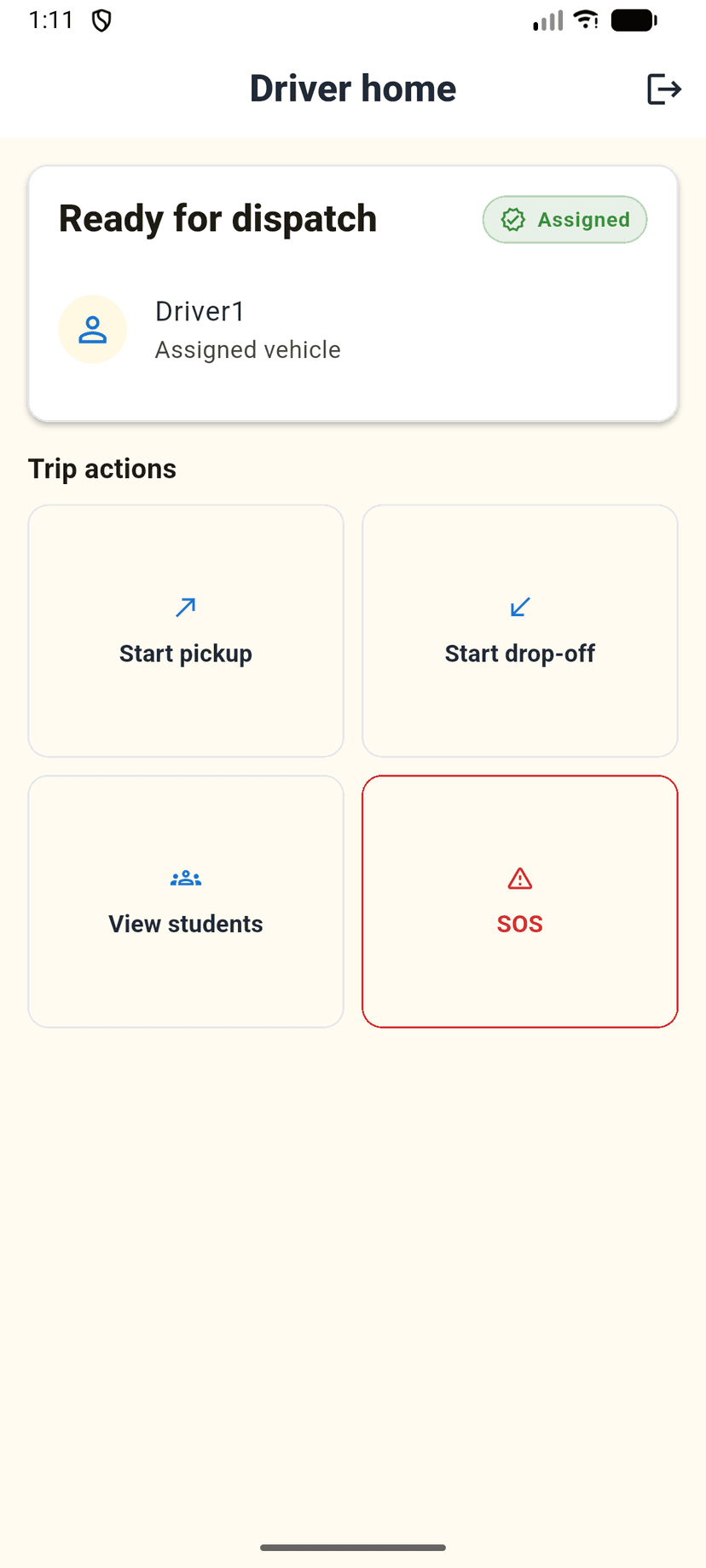 Yaato driver app home screen